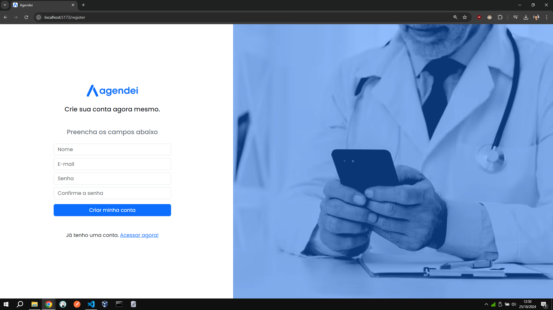 Imagem da aplicação médica
